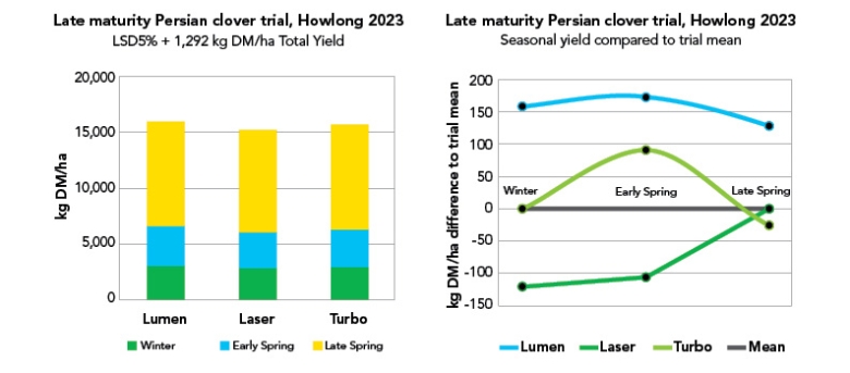 performance graphs for lumen Persian clover