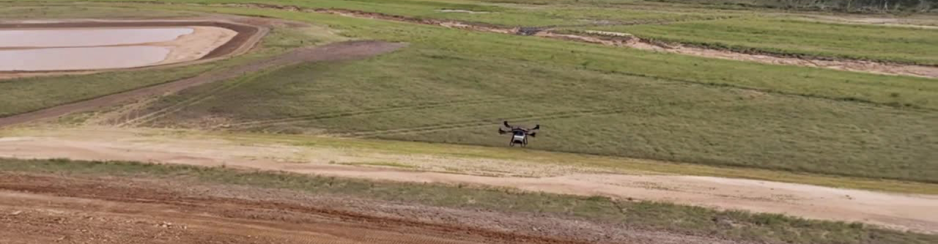 Drone seeding a seedbed in Queensland